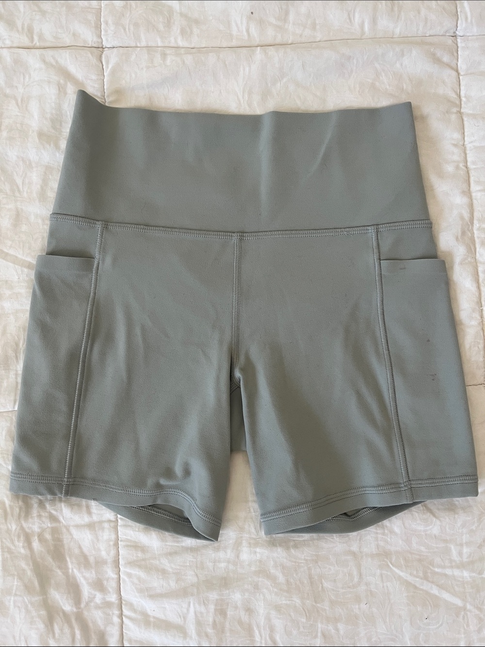 Athleta Salutation Shorts in Sage Green